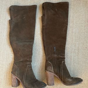 Vince Camuto over the knee boots suede brown 9